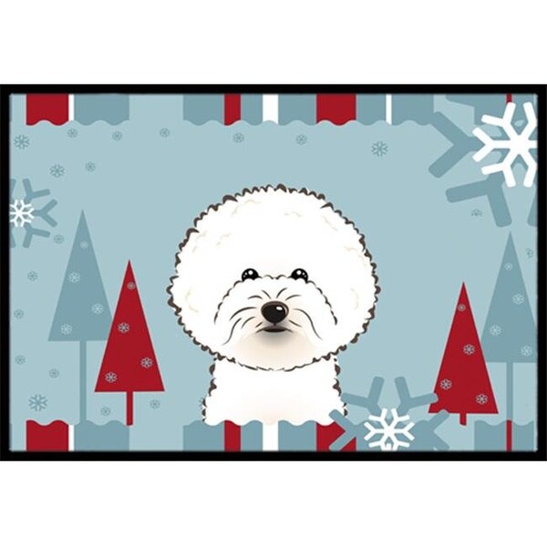 Carolines Treasures BB1713MAT Winter Holiday Bichon Frise Indoor & Outdoor Mat; 18 x 27 in. BB1713MAT - main